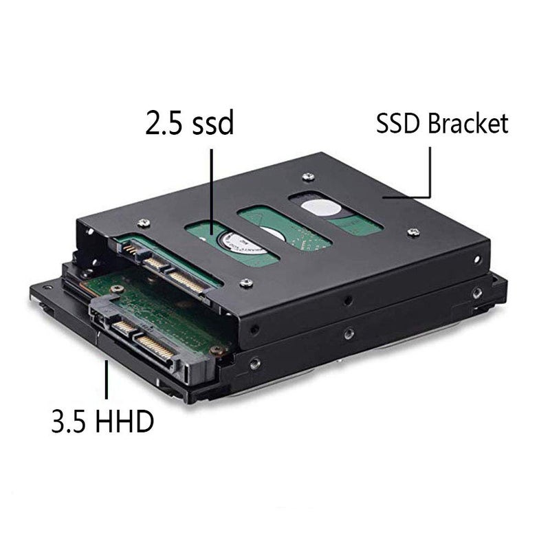 PHITUODA 8Pcs 2.5" to 3.5" SSD HDD Hard Disk Drive Bays Holder Metal Mounting Bracket Adapter with Screws for PC - Image 3